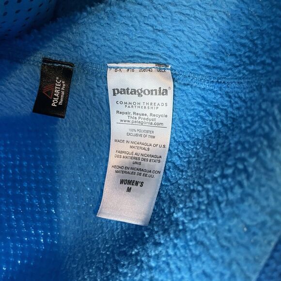 Patagonia Jacket M Blue Re-Tool Snap-T Pullover Sweater Pocket Polartec 187 - Picture 3 of 6